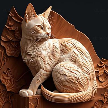 3D model Japanese Bobtail cat (STL)